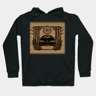 a black car between the woods Hoodie